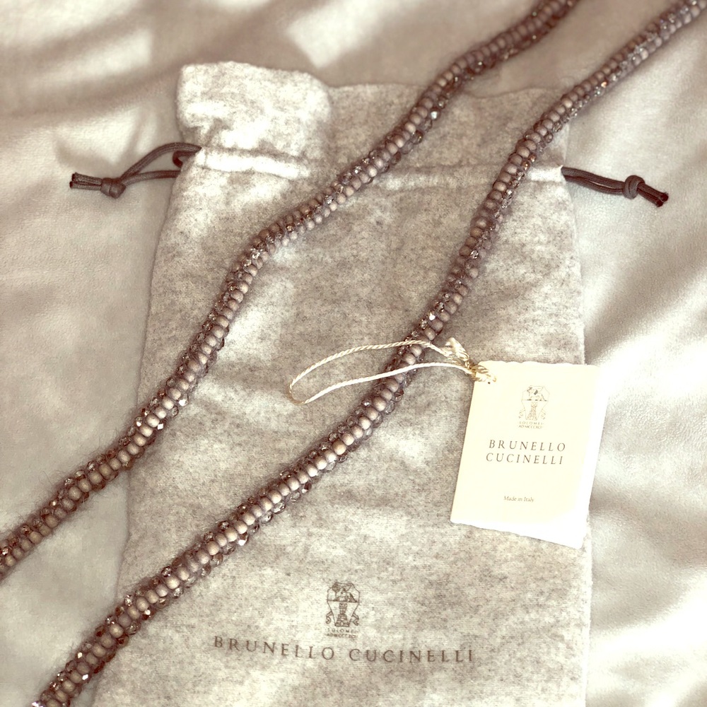 Long bead and wool Bruno Cucinelli necklace
